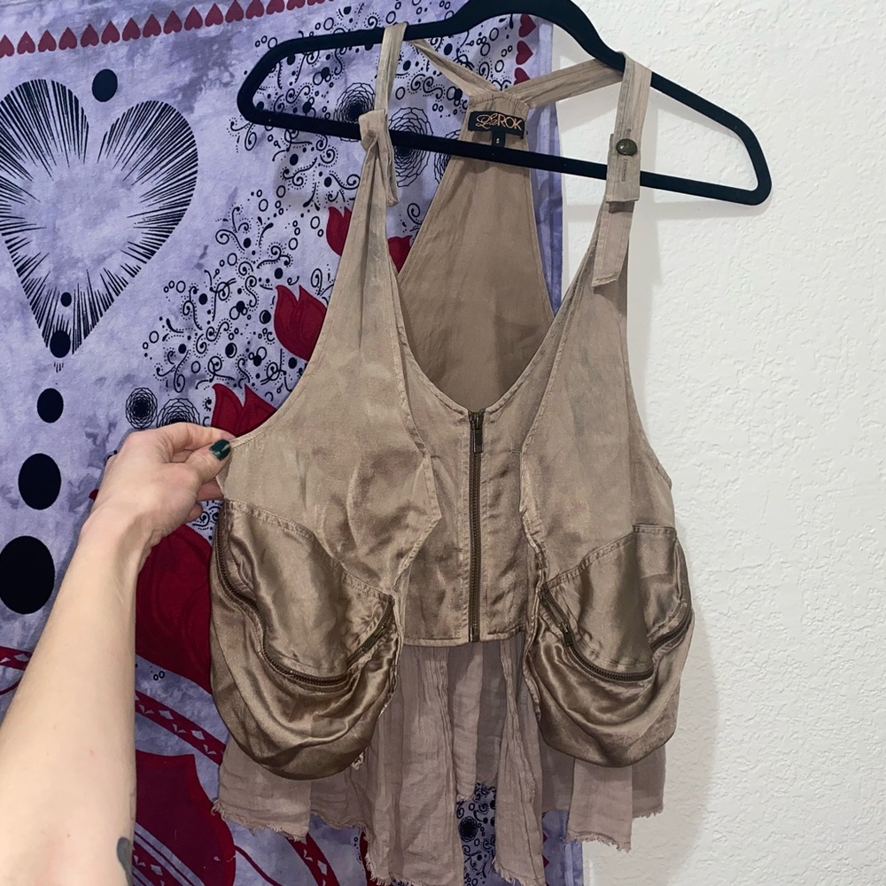 LaRok Silky Utility Vest Tank Top